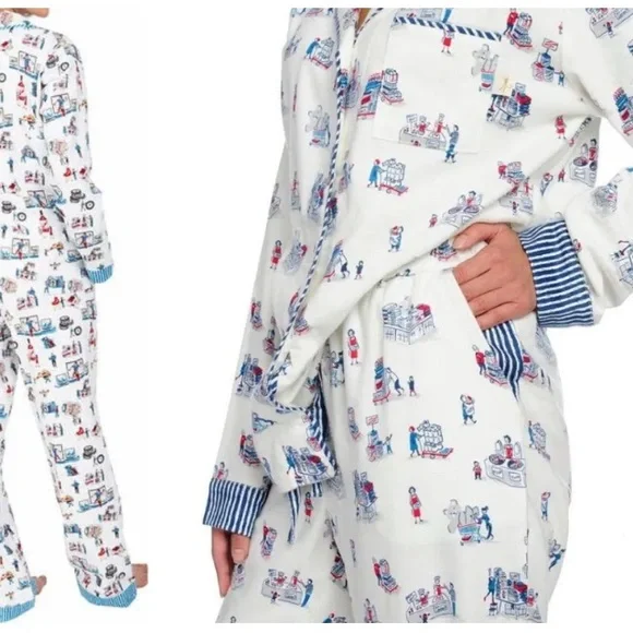 Munki Munki Women’s Flannel Costco Theme Pajamas Set Large - Picture 1 of 8